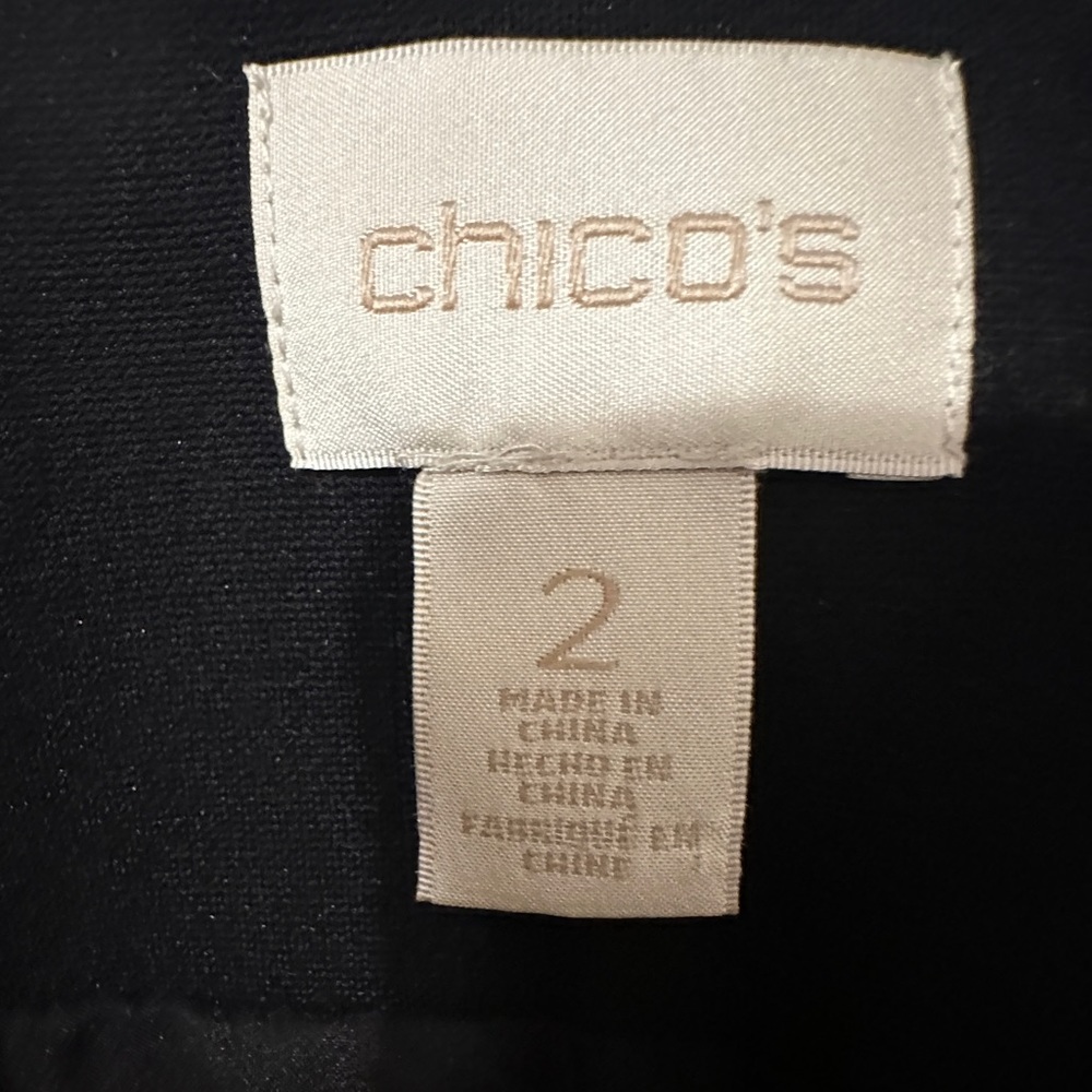 Chicos Black Blazer with Ruffles Size 2 - Picture 2 of 6
